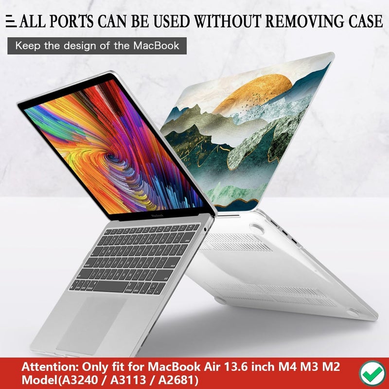 CISSOOK Mountain Case for MacBook Air 13.6 inch 2025 2024 2022 Release Model A3240 A3113 A2681, Plastic Sunshine Mountain Scenery Cover for MacBook Air 13 M4 M3 M2 Case with Keyboard Cover - Image 5
